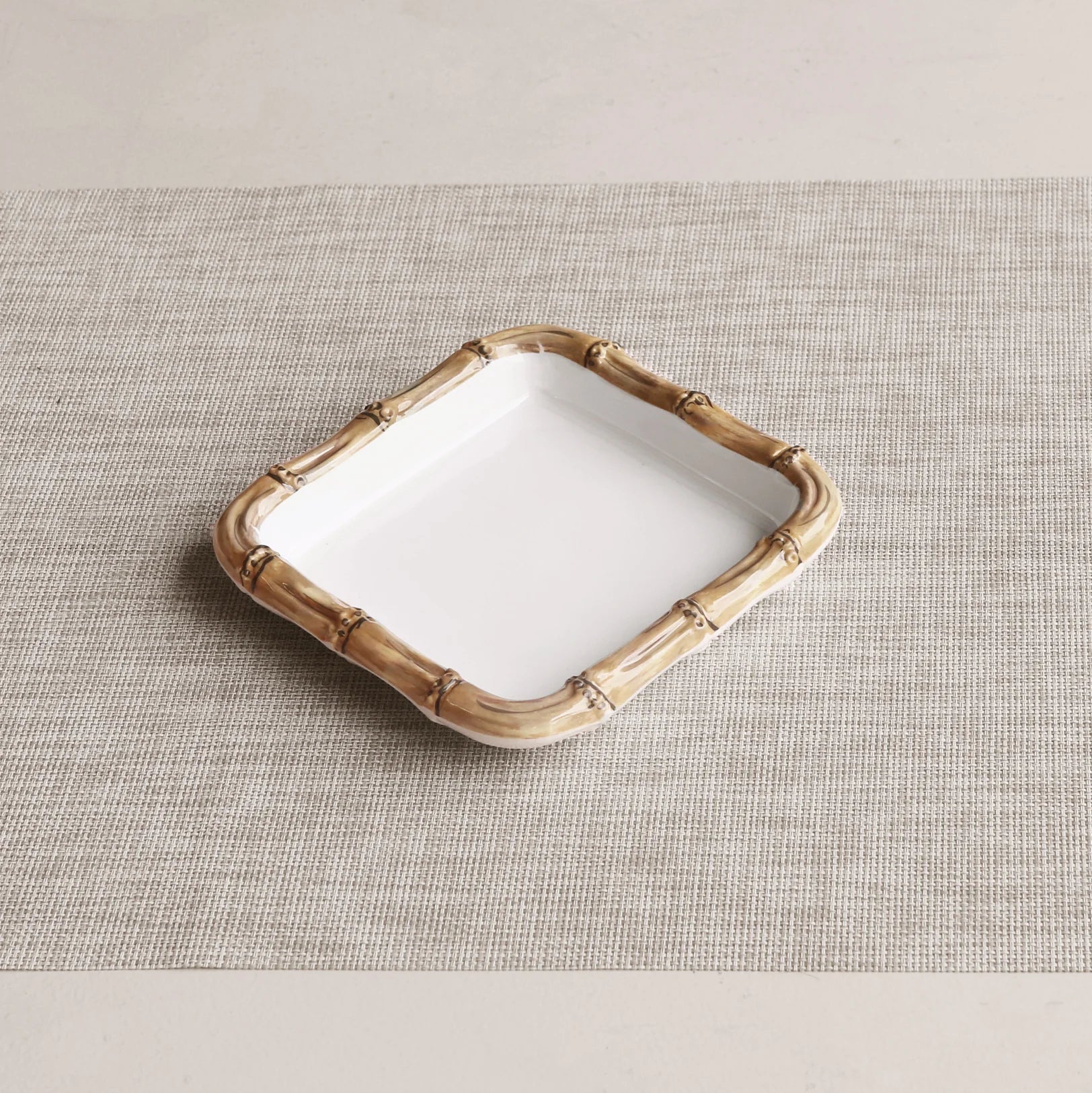 VIDA Bamboo Beverage Napkin Holder  (White and Natural)