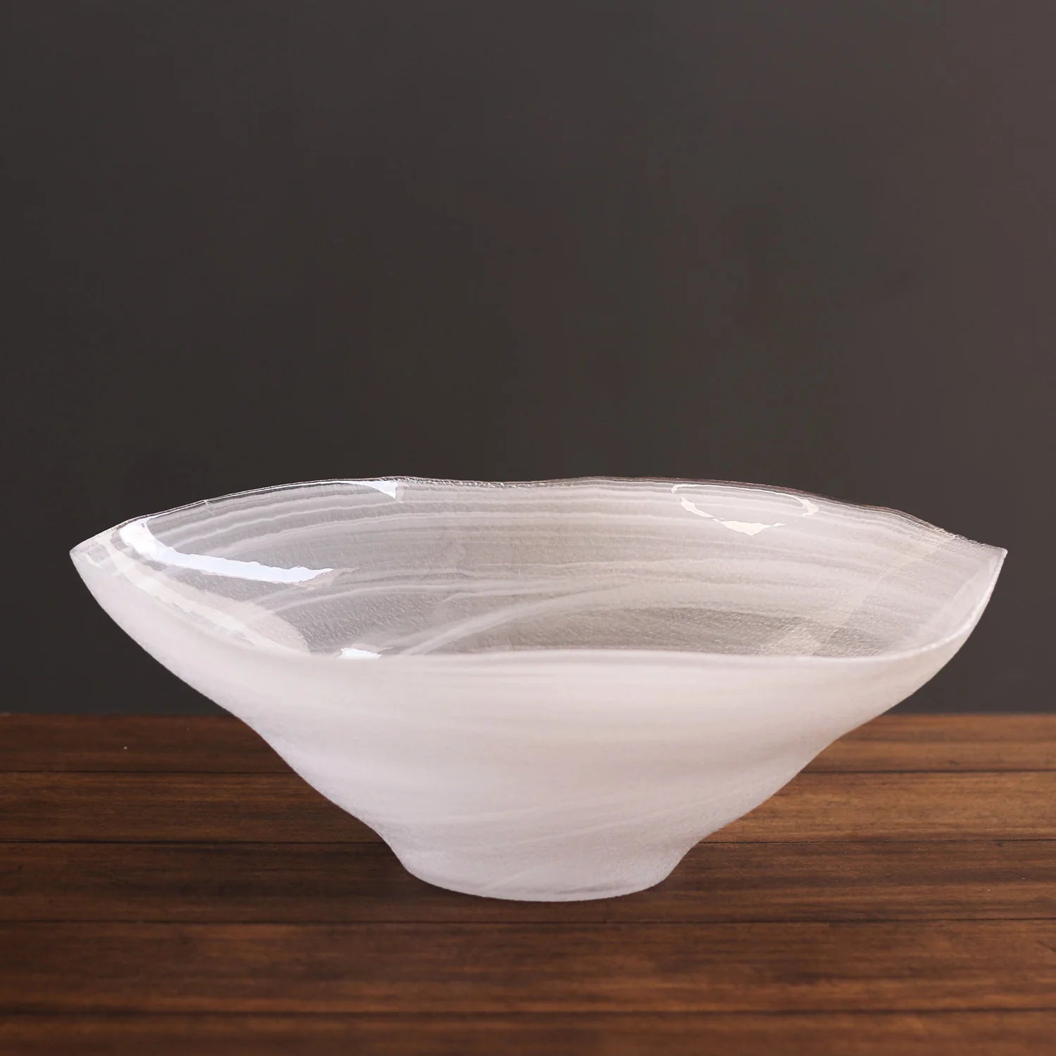 GLASS Alabaster Wave Large Bowl
