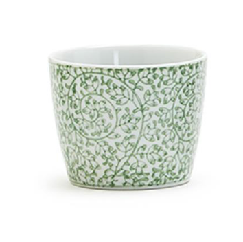 Green Hand-Painted Porcelain Cachepot