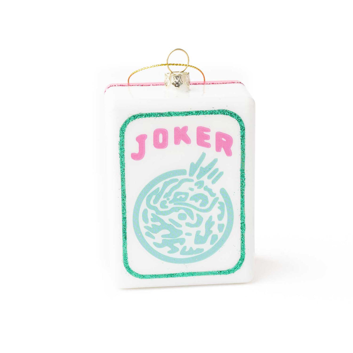 Mahjong Joker Tile Boxed Glass Ornament