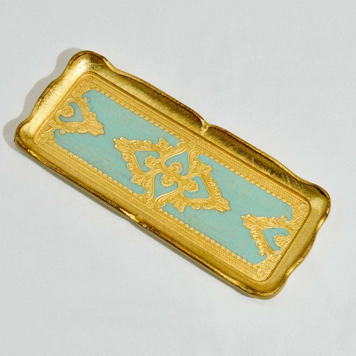 Florentine Carved Gilded Wood Narrow Tray, Made in Italy