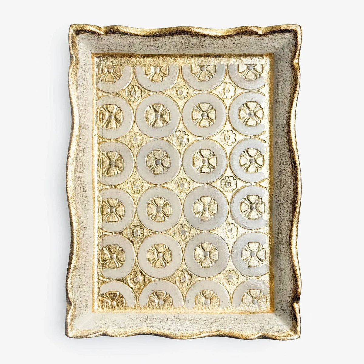 Florentine Carved Wood Rectangle Tessellated Mini Tray