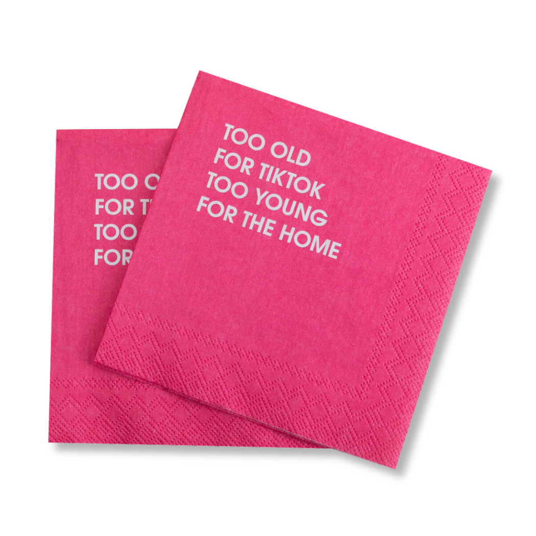 Too Old For TikTok - Colorful Cocktail Napkins