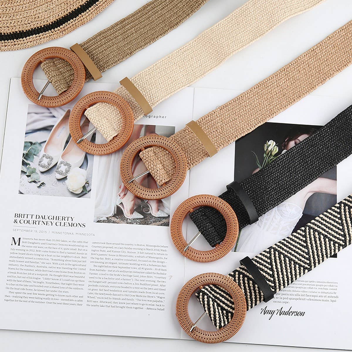 Braided Round Buckle Belt