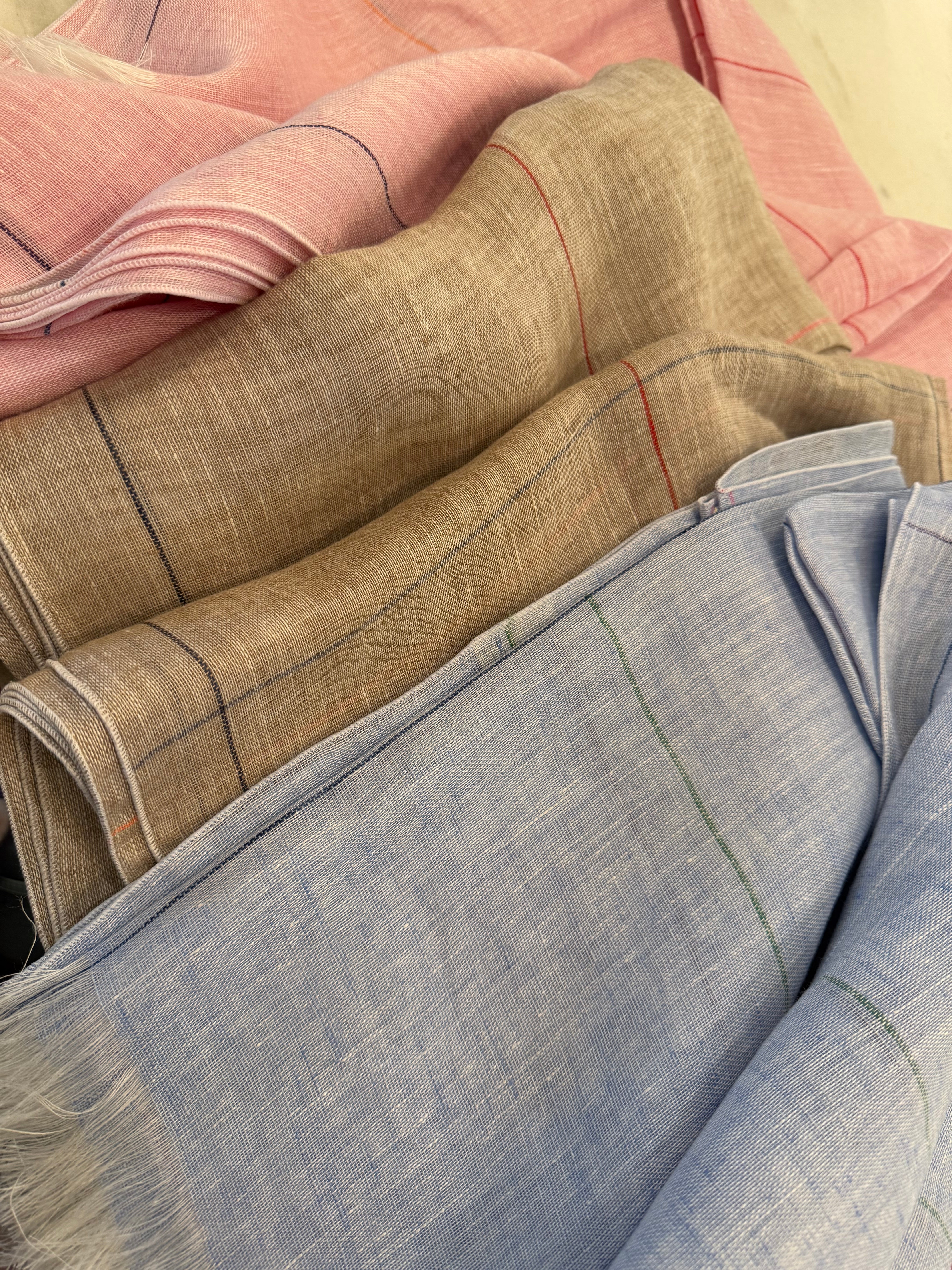 Italian Artisan Gauze Linen Scarf Multicolor