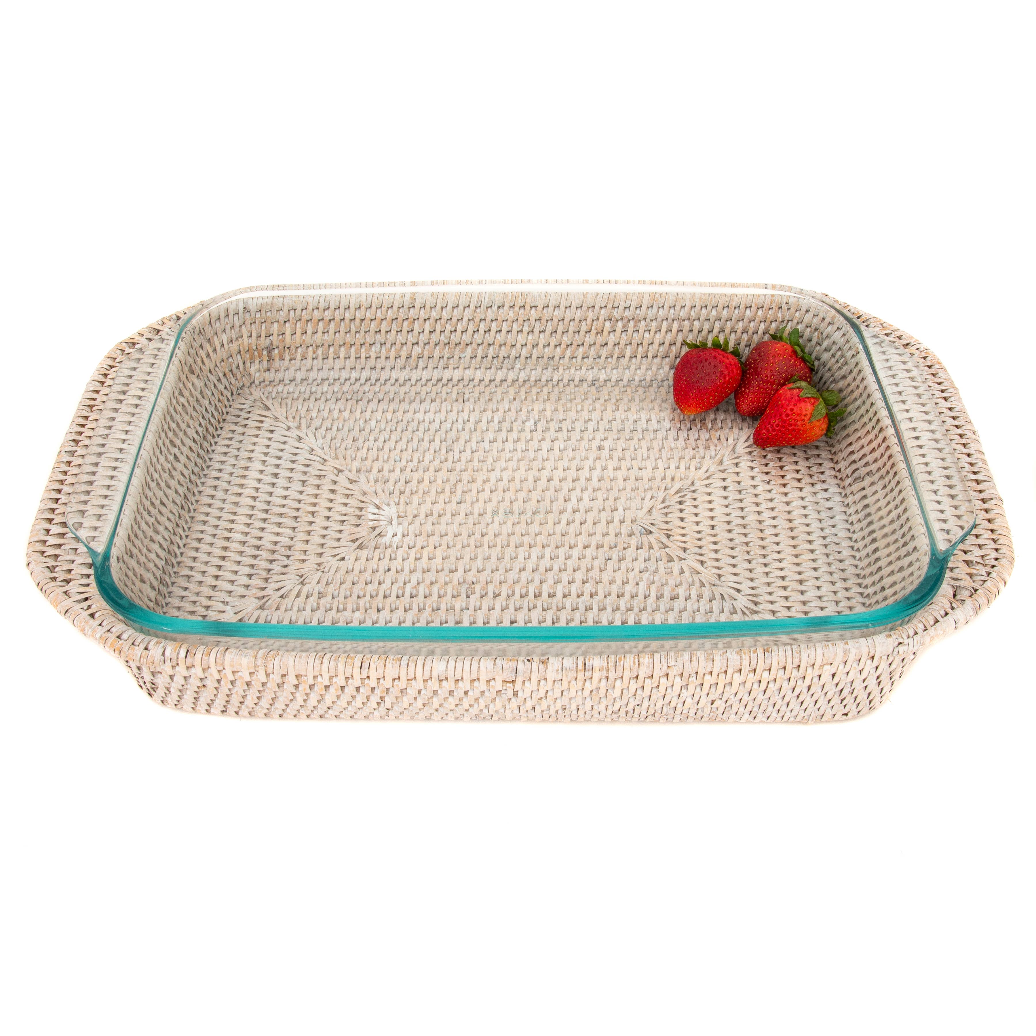 Artifacts Rattan™ Rectangular Baker Basket with Pyrex - 13"