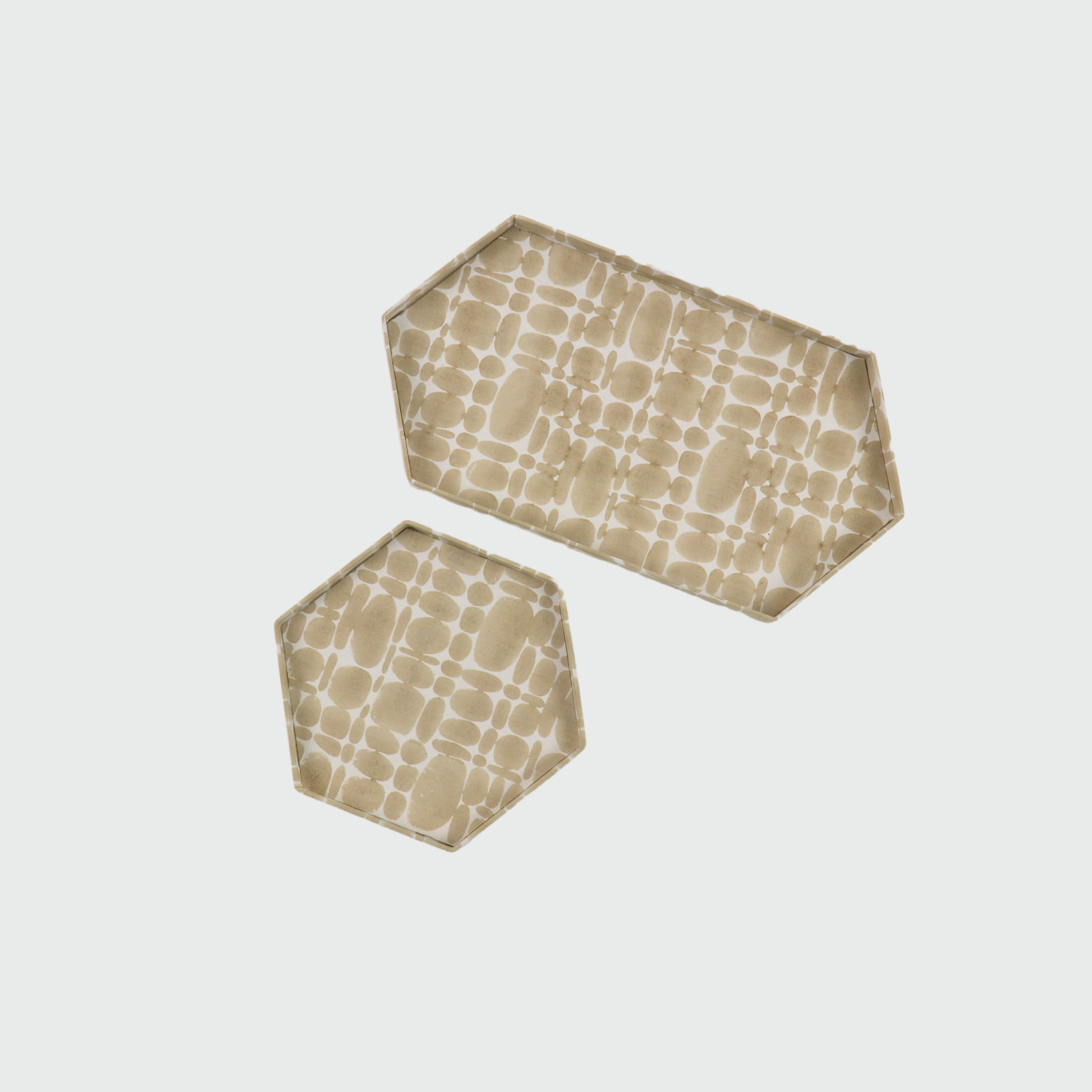 Pierre Hexagon Tray Set, Sand