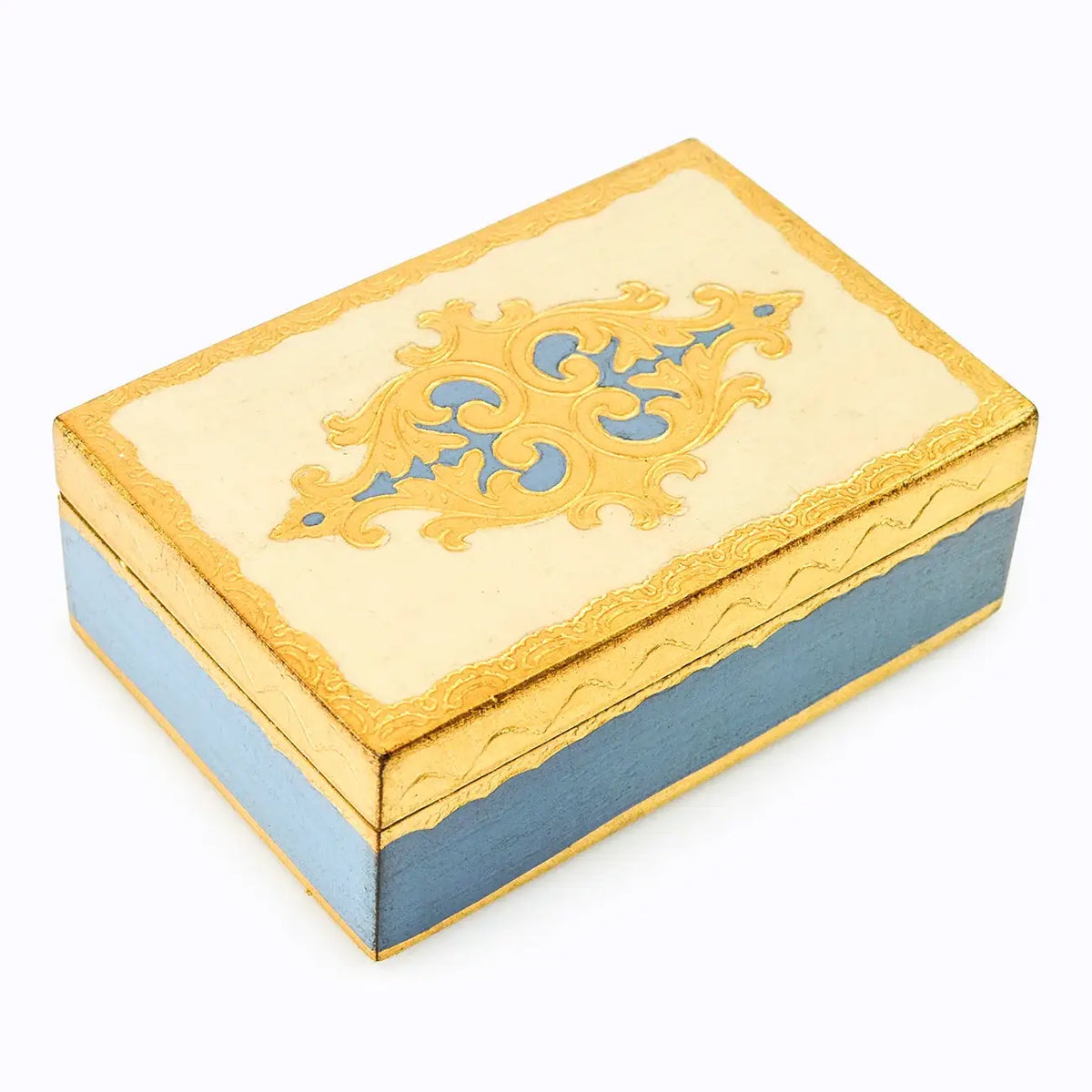 Florentine Carved Wood Jewelry/Storage Box, 4 x 6