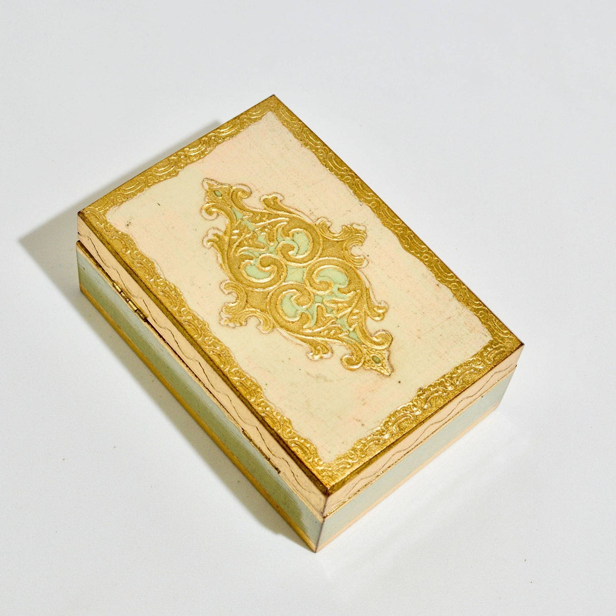 Florentine Carved Wood Jewelry/Storage Box, 4 x 6