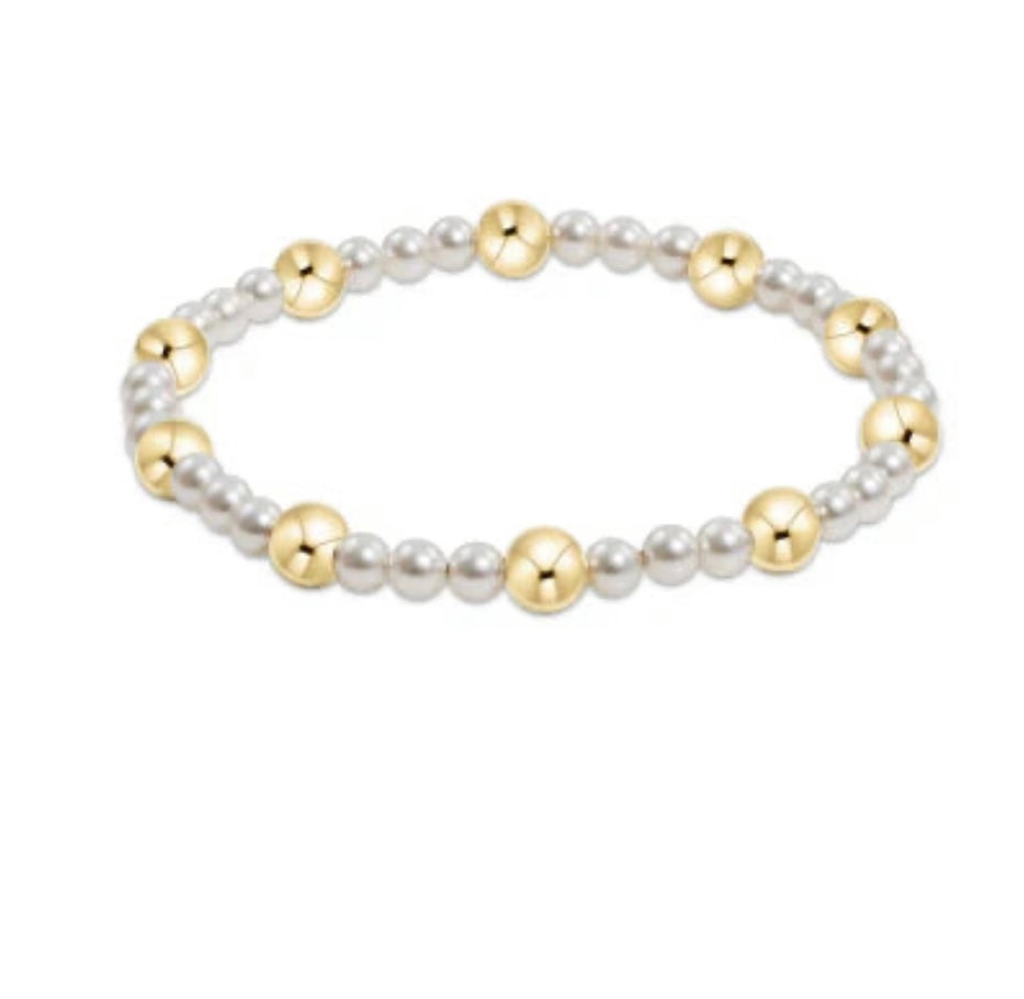Pearl Sincerity Pattern Bead Bracelet 6 mm