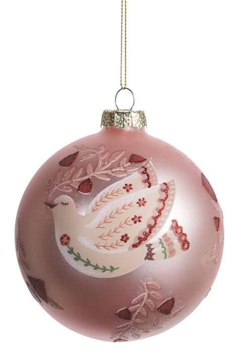 4" Vintage Craft Dove Ball Ornament