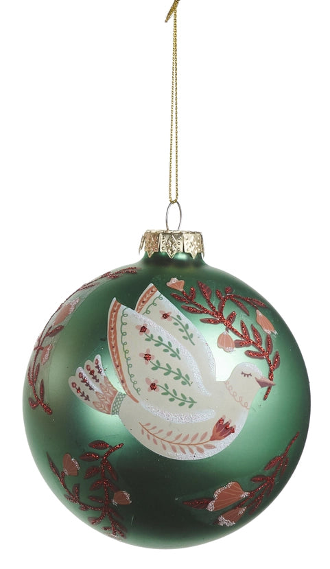 4" Vintage Craft Dove Ball Ornament