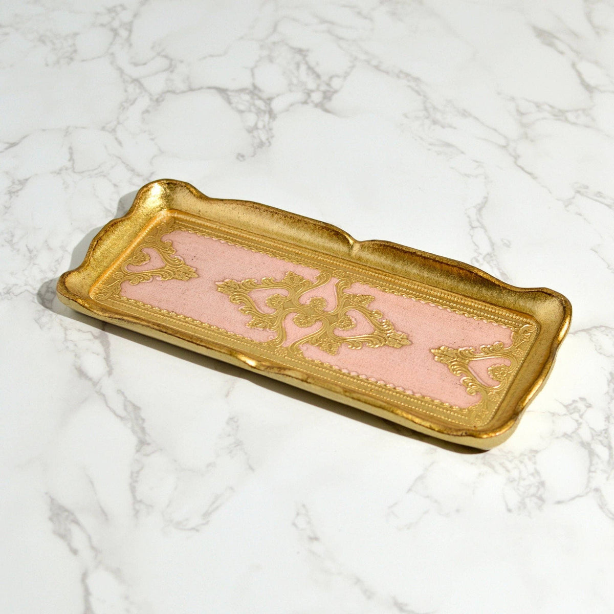 Florentine Carved Gilded Wood Narrow Tray, Made in Italy