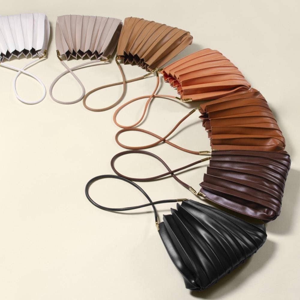 Carrie Tan Pleated Vegan Shoulder Bag