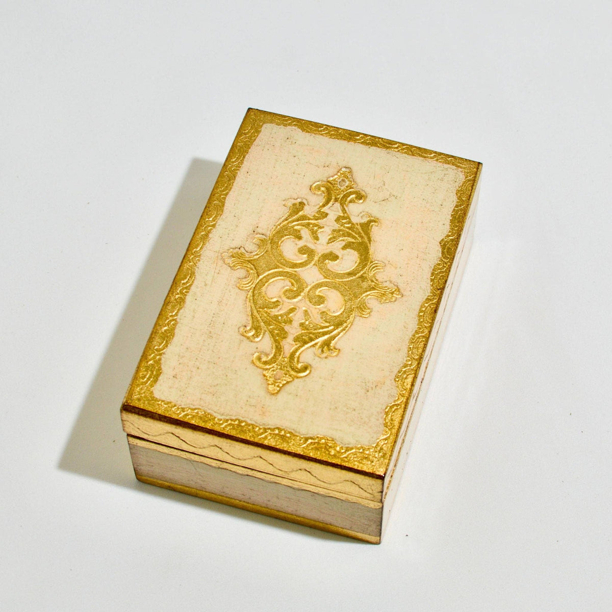 Florentine Carved Wood Jewelry/Storage Box, 4 x 6