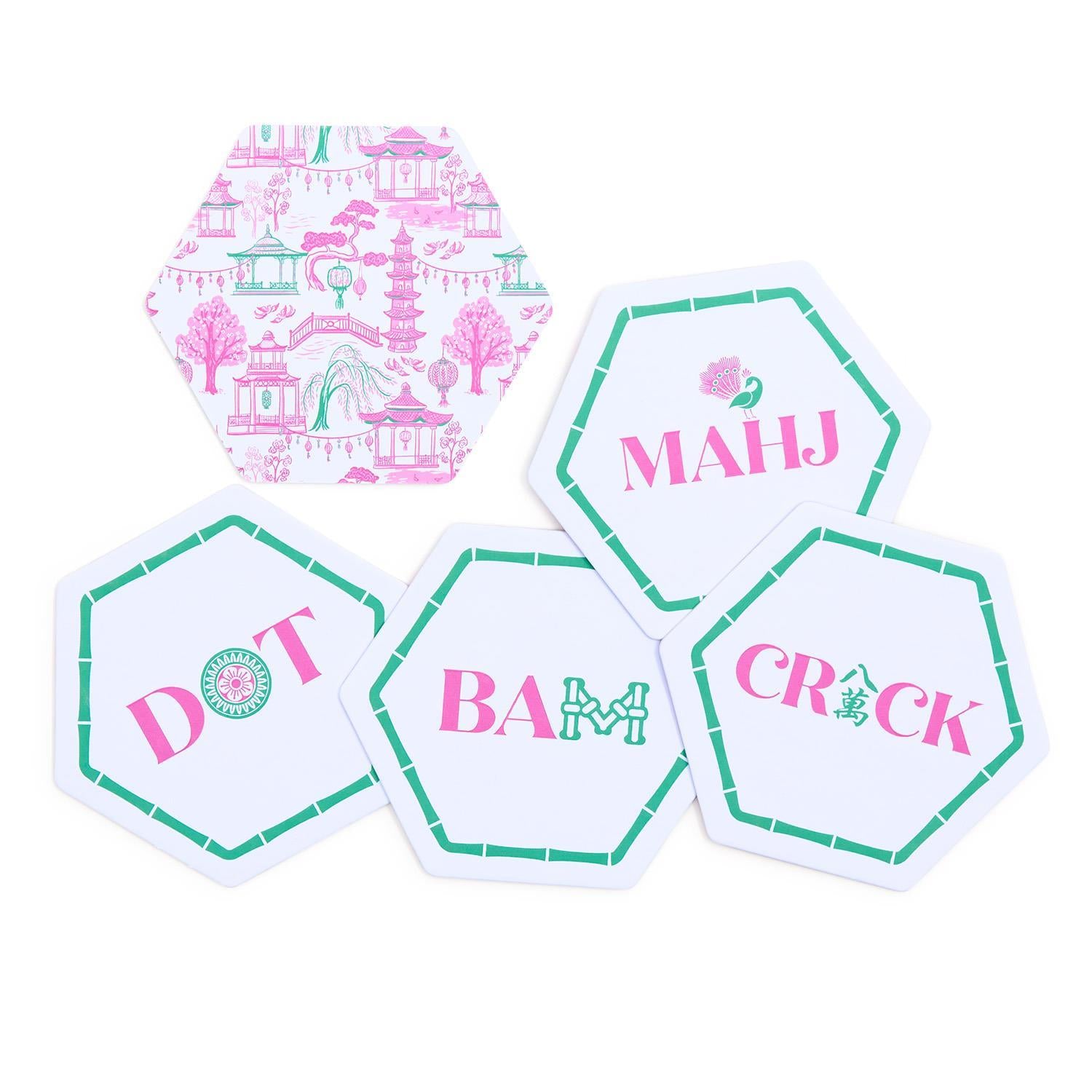 Let's Mahj set of Heavyweight Paper Coasters
