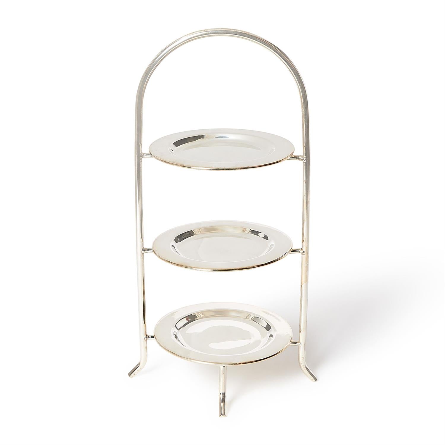 Banquet Three-Tiered Silver Serving Stand