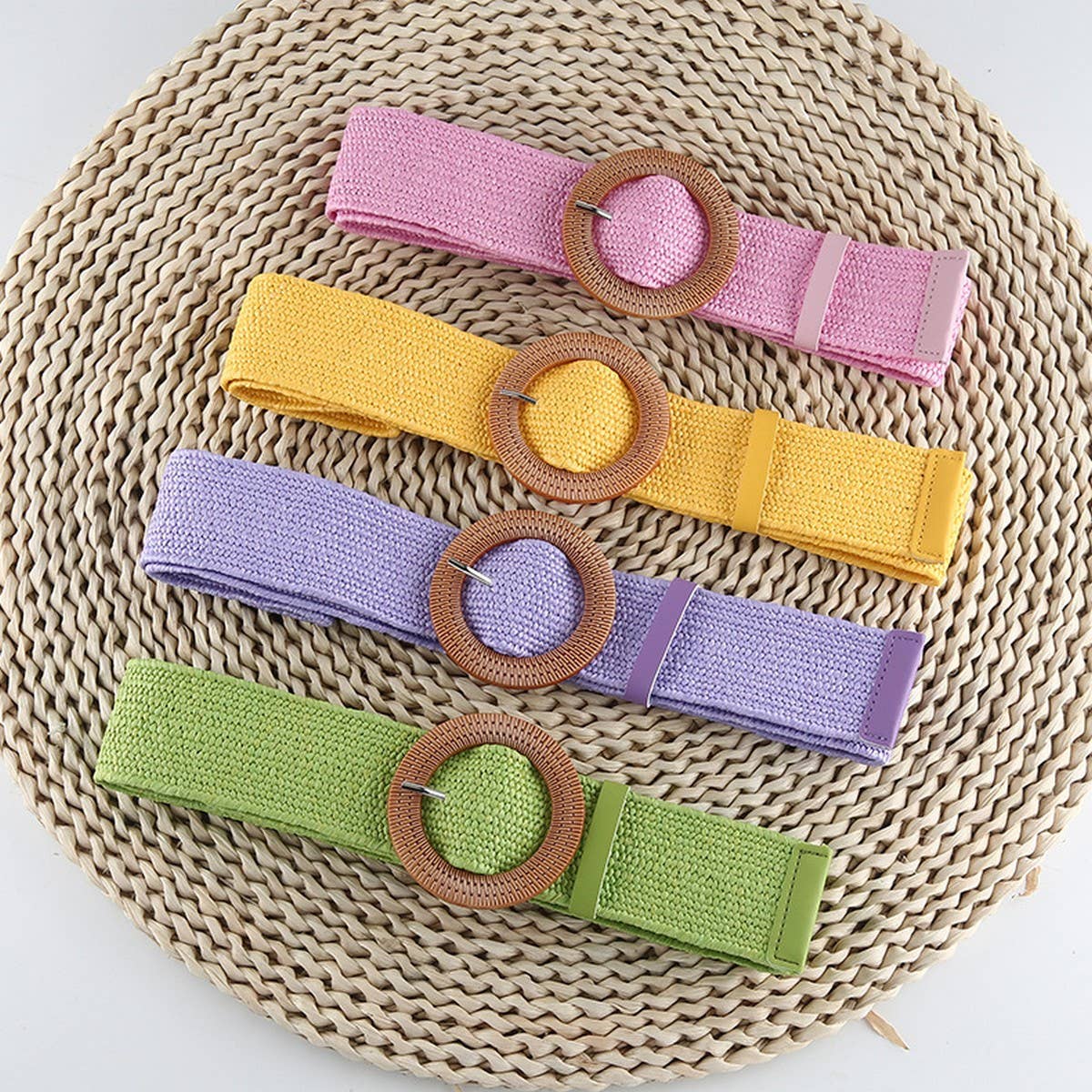 Braided Round Buckle Belt