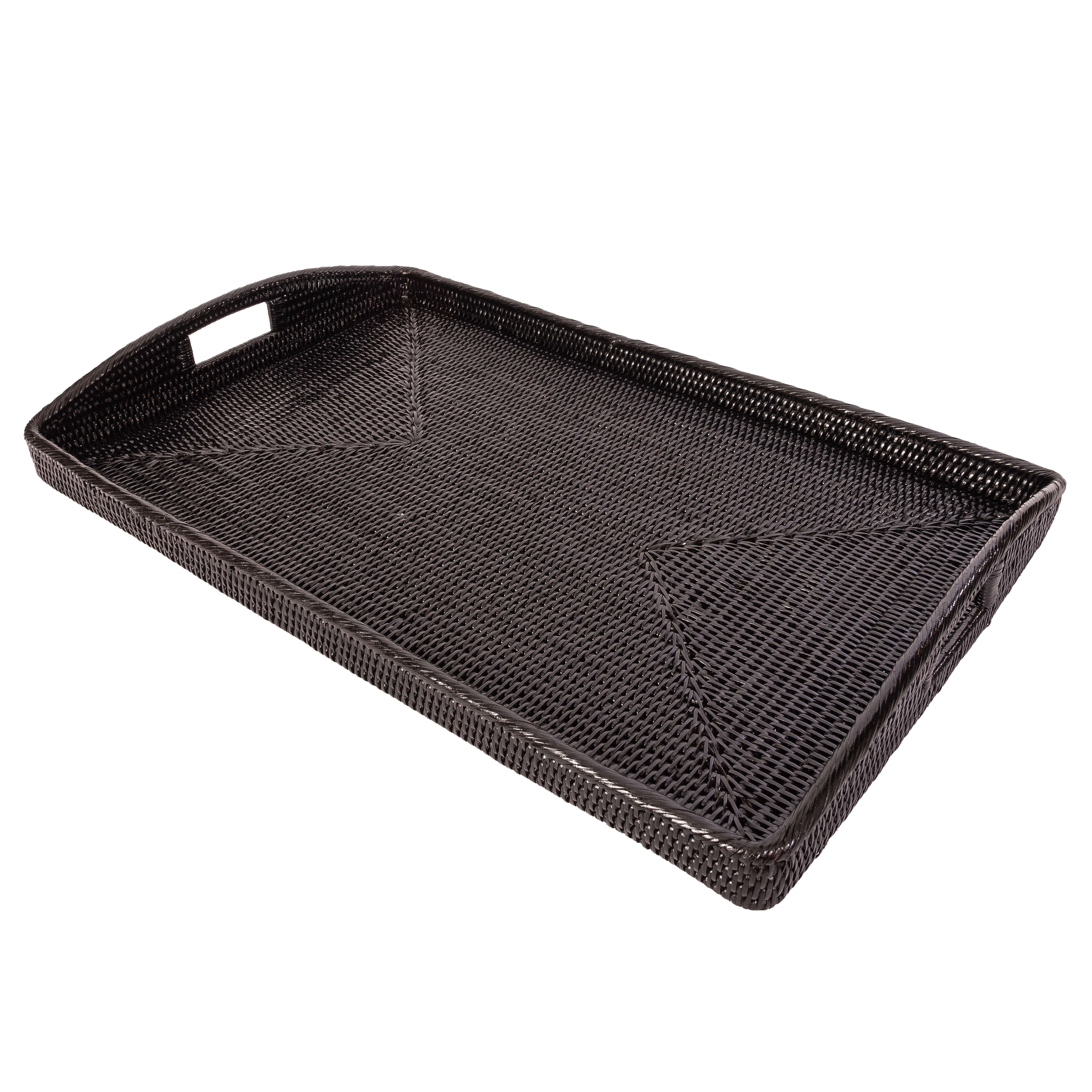 Artifacts Rattan™ Rectangular Ottoman Tray with High Handles