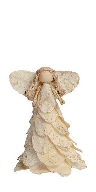 5" Butterfly Leaf Angel Ornament (Ecru)