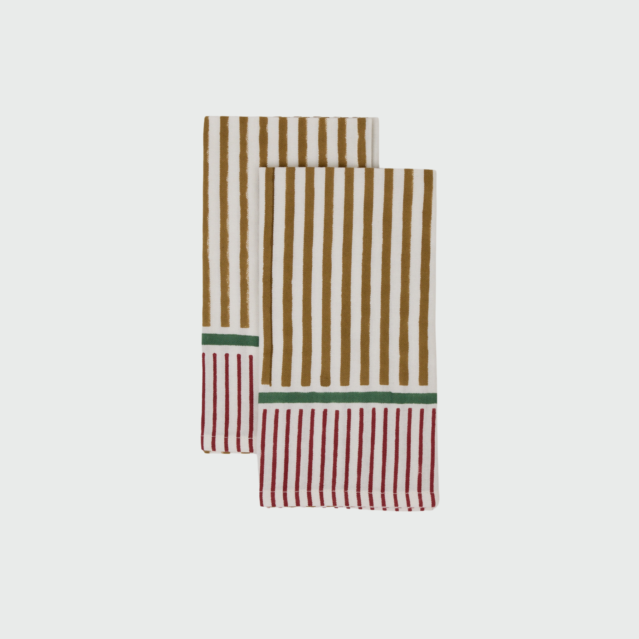 Holiday Stripe Napkin, Tobacco - Set of 4