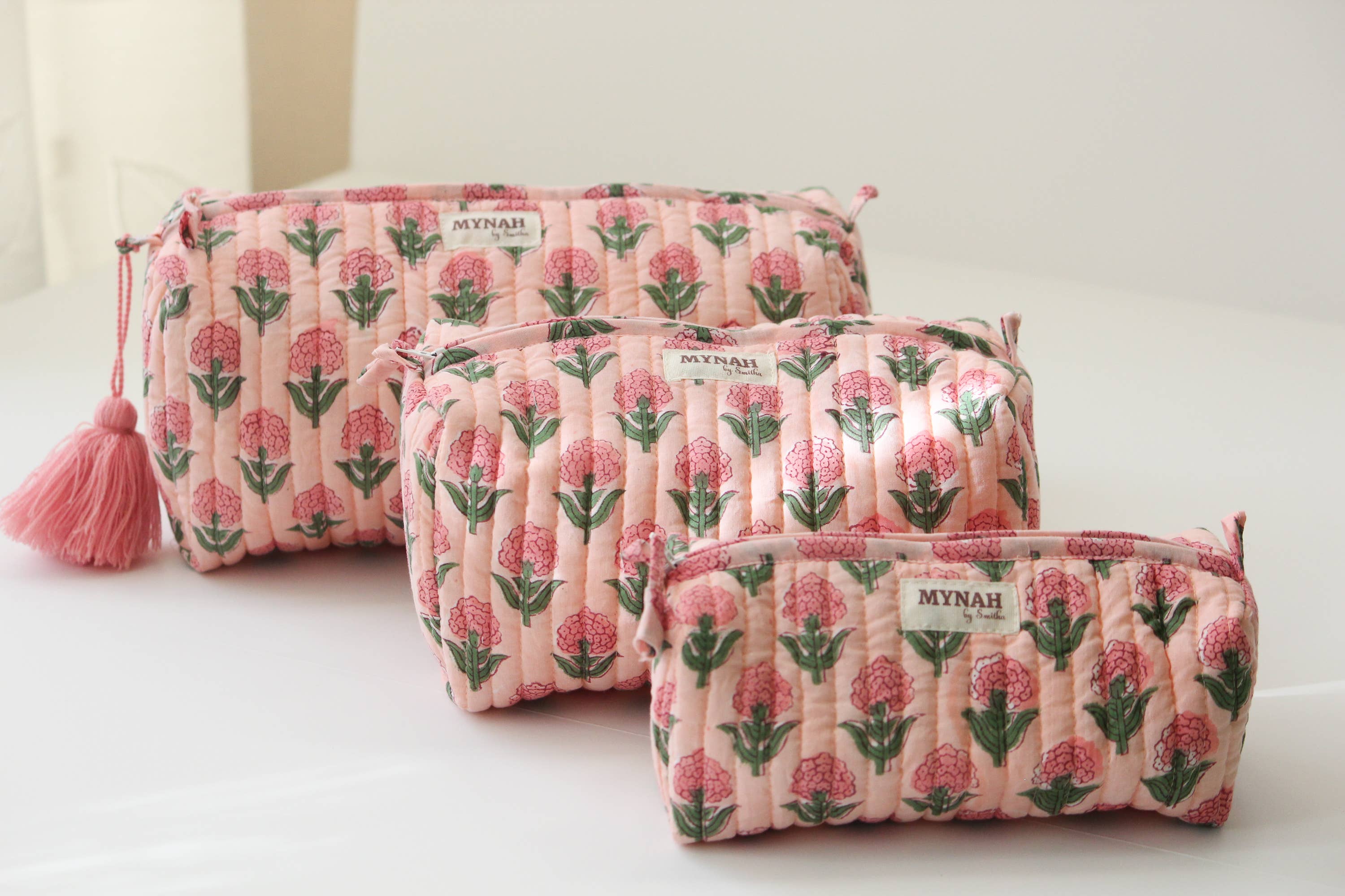 Blush marigold print travel/makeup/organizer/bag