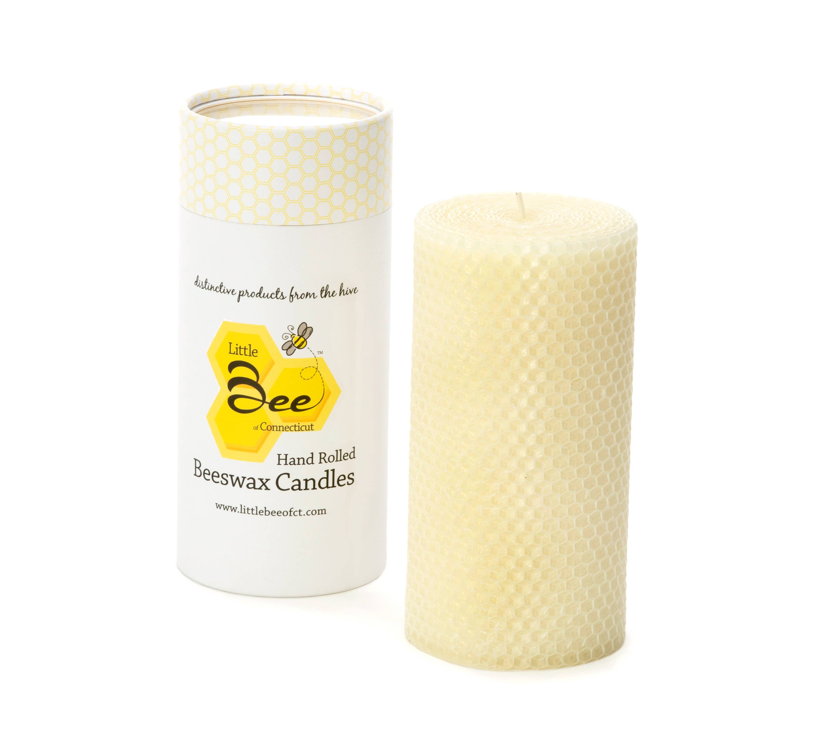 6" Hand Rolled Beeswax Pillar Candle