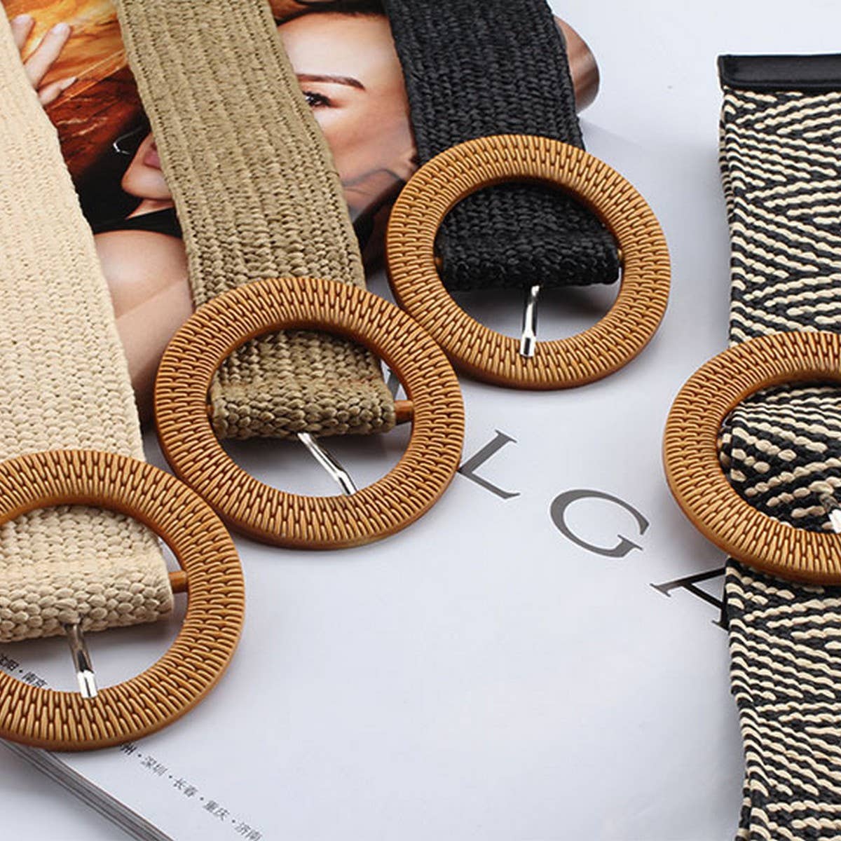 Braided Round Buckle Belt