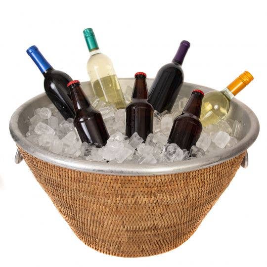 Rattan Aluminum Ice Tub – Beverage Cooler