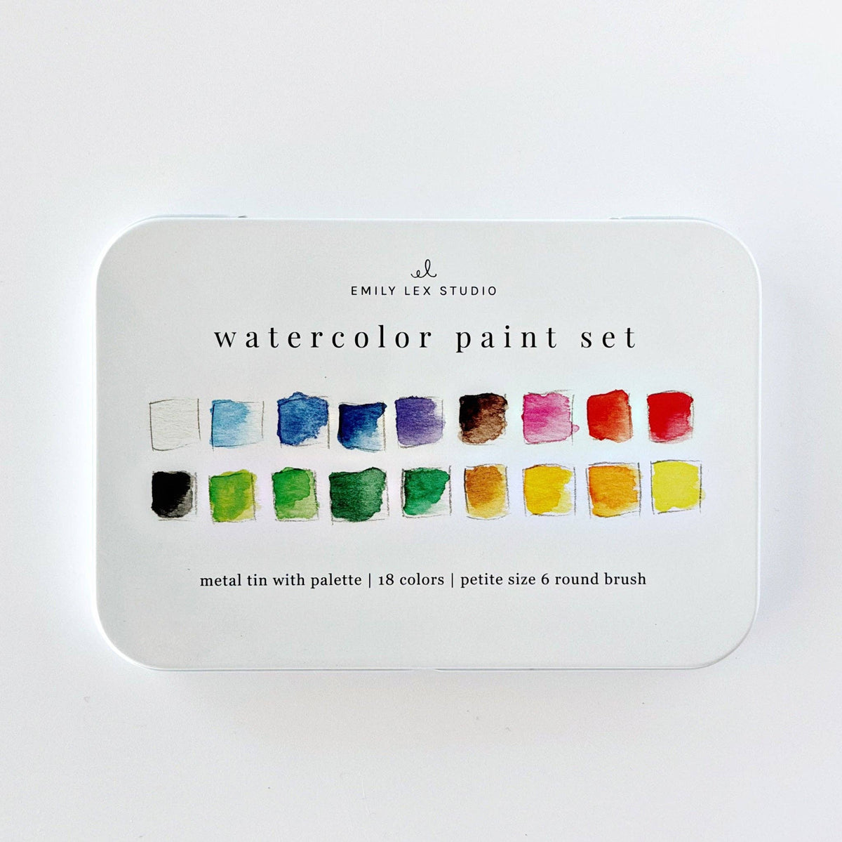 Watercolor Paint Set With Brush - 18 Colors