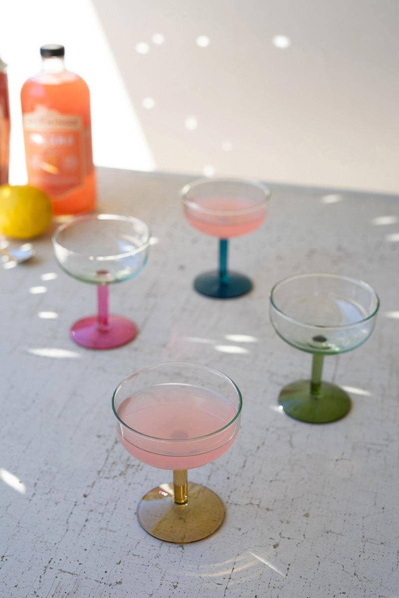 Petite Coupe Glass With Colored Stems