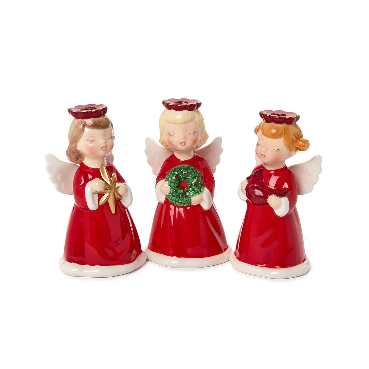Hand-Painted Christmas Angel Candleholder (Assorted)