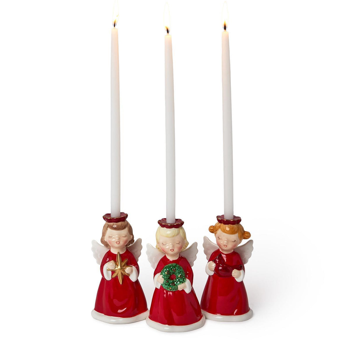 Hand-Painted Christmas Angel Candleholder (Assorted)