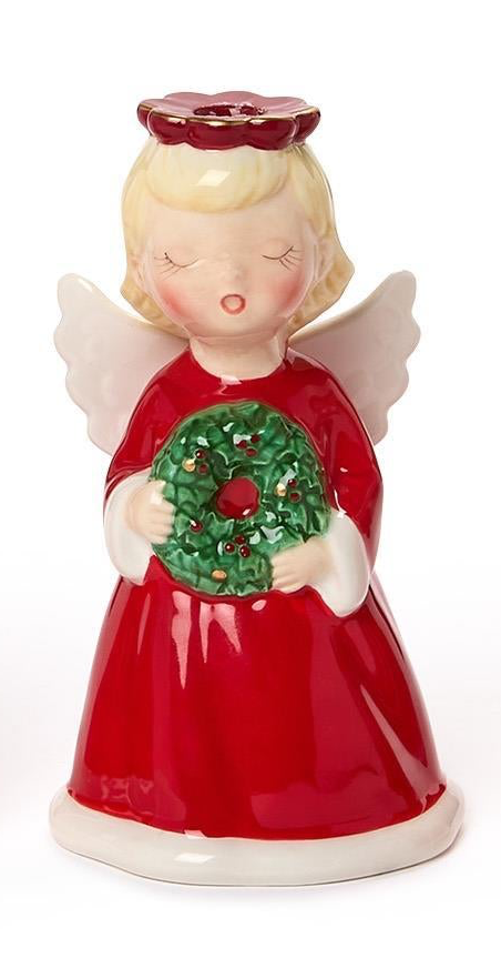Hand-Painted Christmas Angel Candleholder (Assorted)