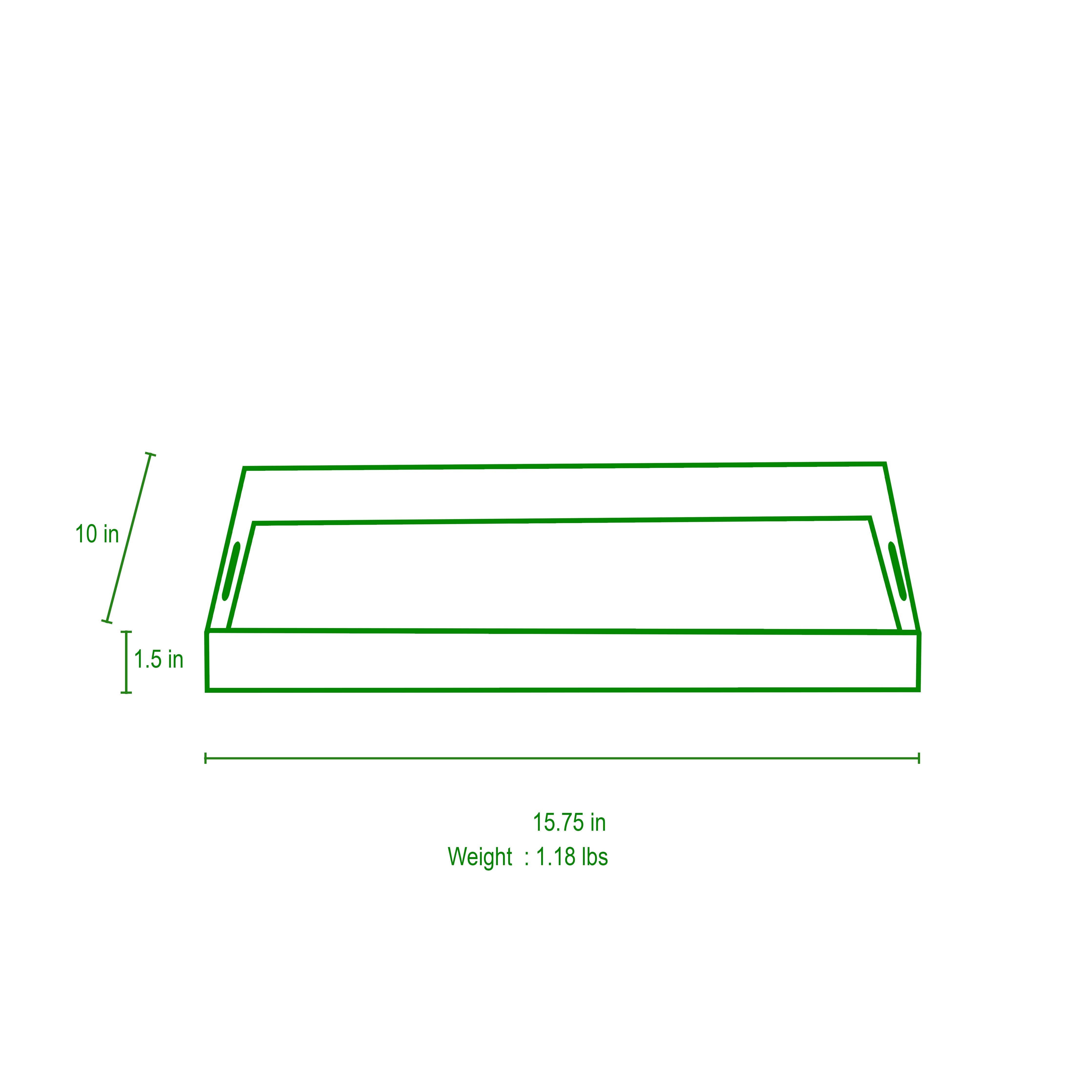 Emma Stripe Enameled Rectangular Tray 10x15
