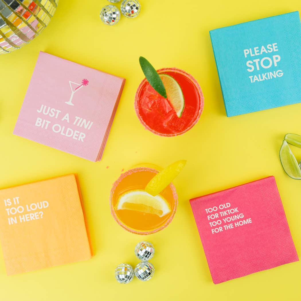Too Old For TikTok - Colorful Cocktail Napkins