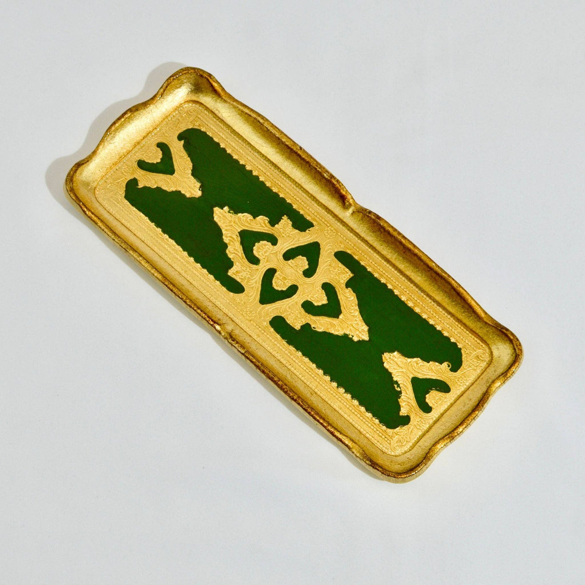 Florentine Carved Gilded Wood Narrow Tray, Made in Italy