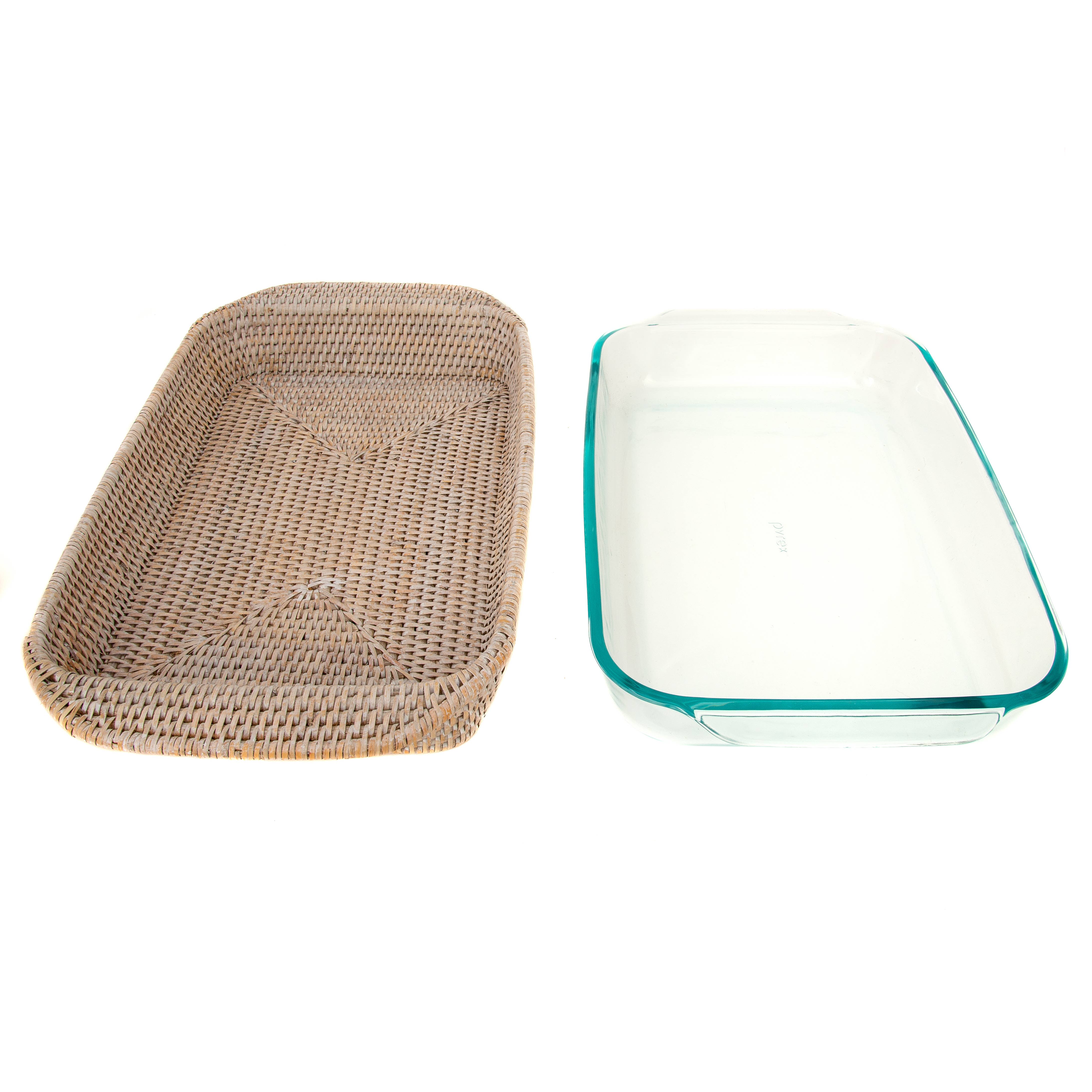 Artifacts Rattan™ Rectangular Baker Basket with Pyrex - 13"
