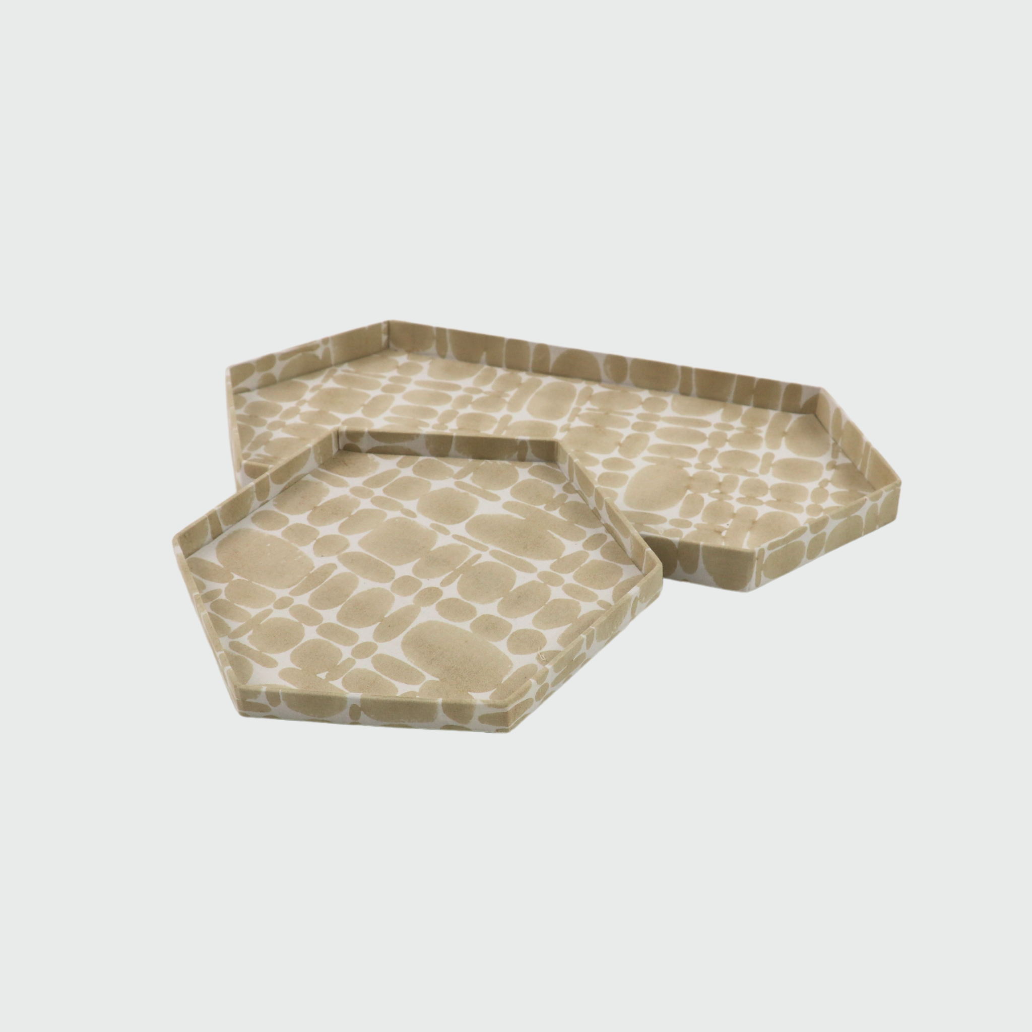 Pierre Hexagon Tray Set, Sand