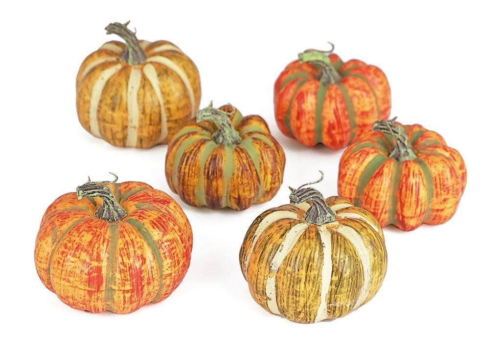 Mixed Pumpkin Gourd, 6asst, Orange/Green