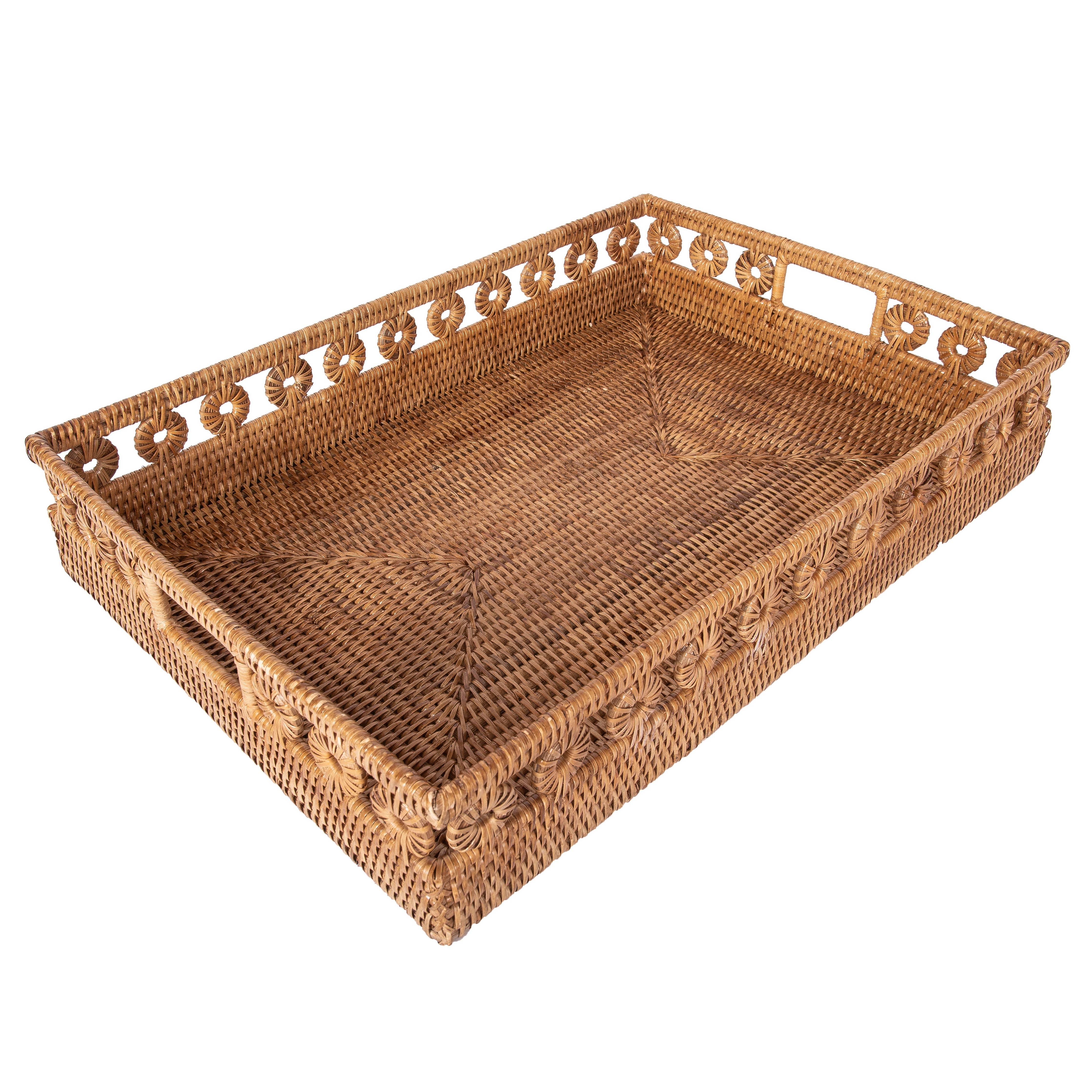 Artifacts Rattan™ Inna Rectangular Tray & Cutout Handle