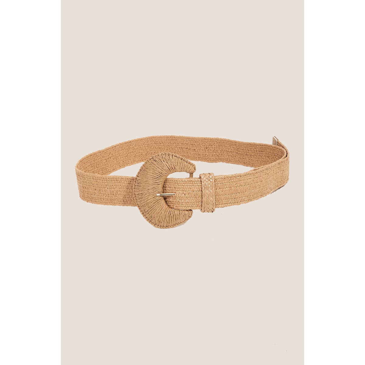 Elastic Straw Braided Belt