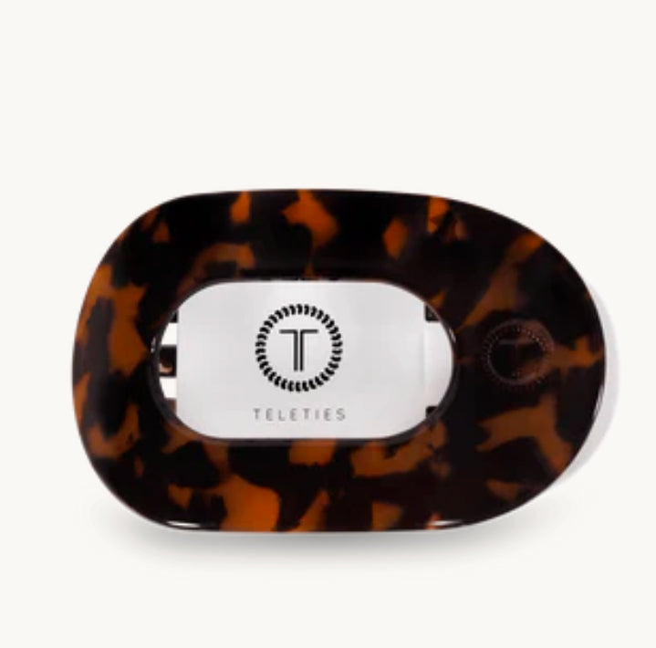 Tortoise Small Flat Round Hair Clip