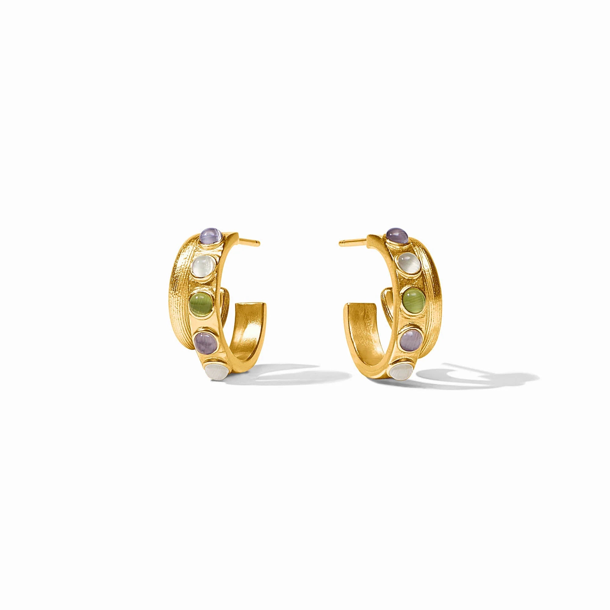 Cobblestone Double Hoop (Multi Stone Cat's Eye)