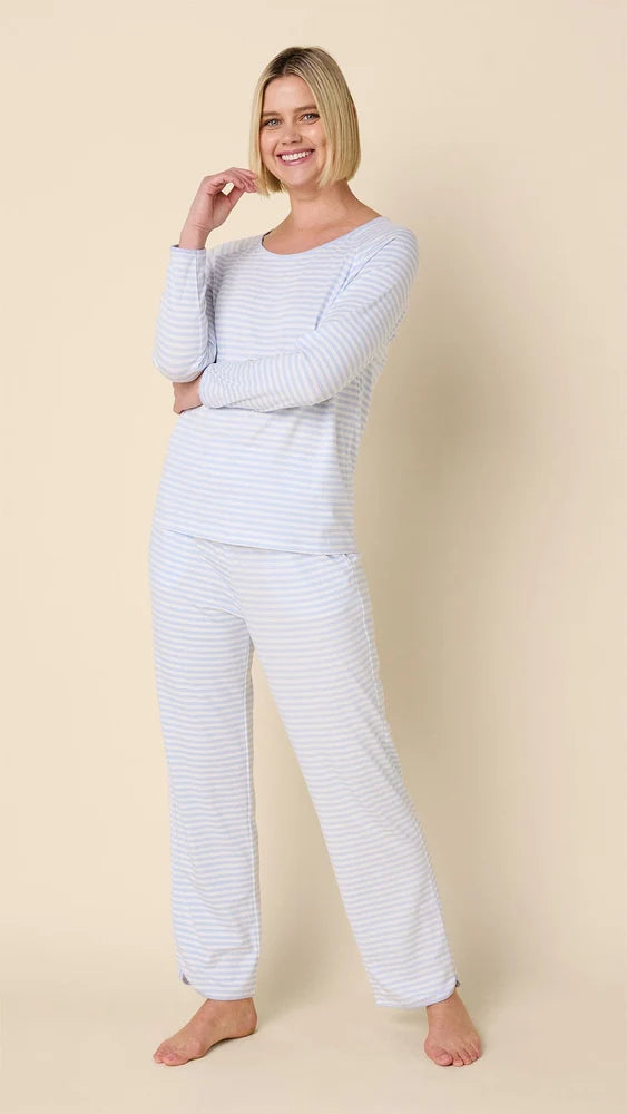 Essential Stripe Pima Knit Long Sleeve Pajama Set
