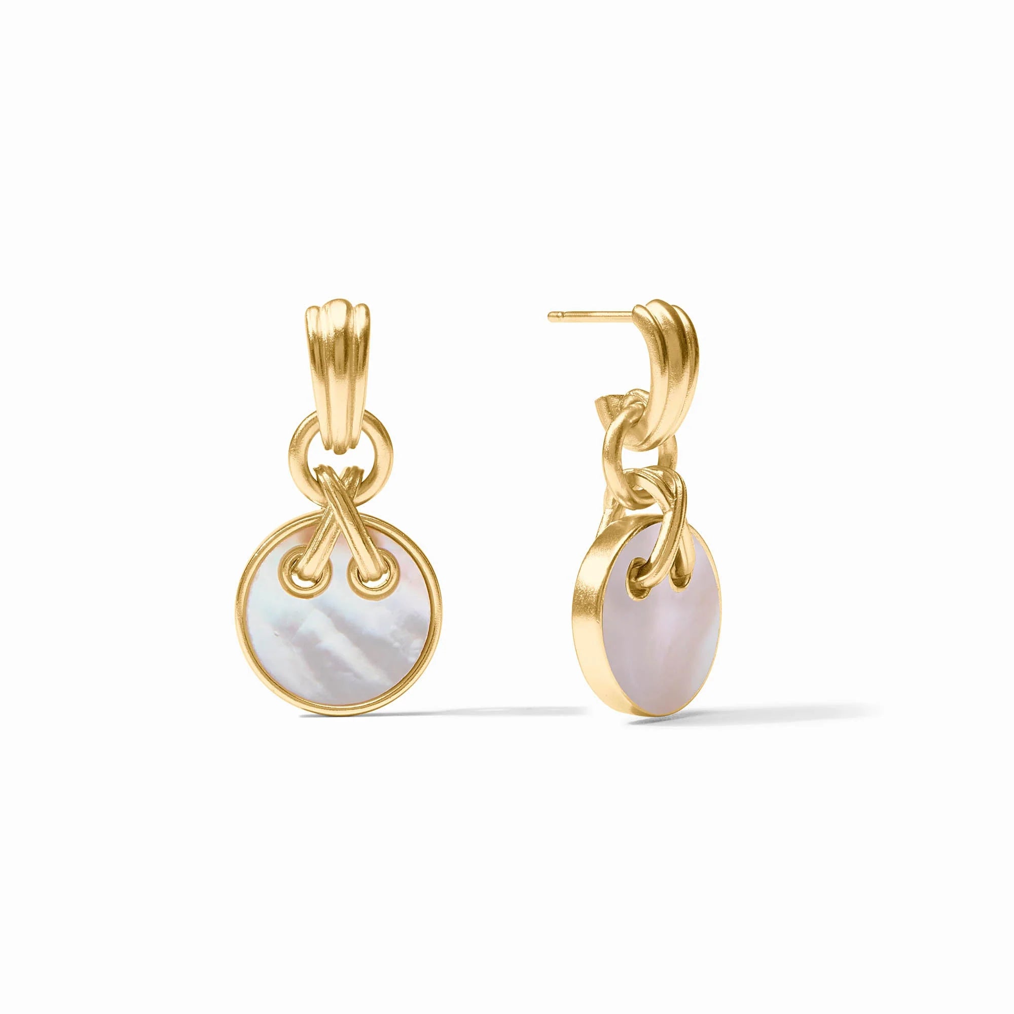 Essex Hoop & Charm Earring in Mother of Pearl