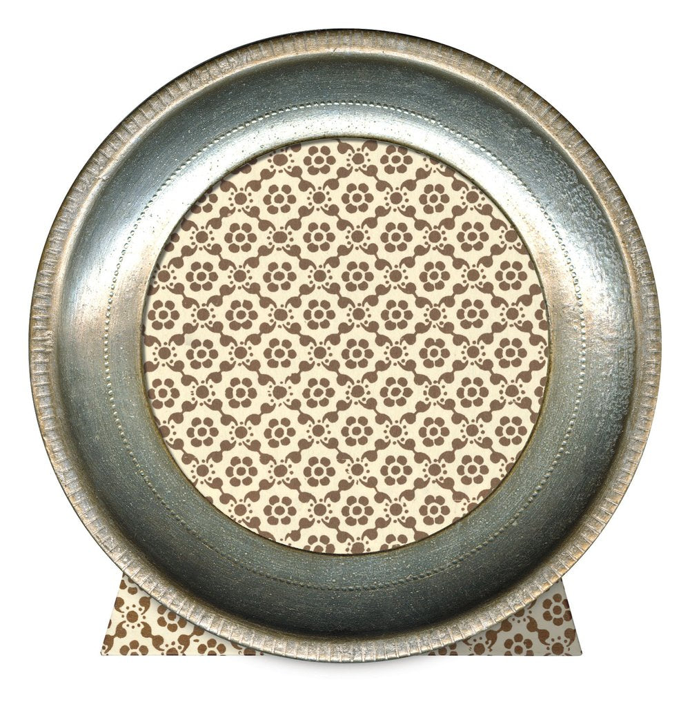 Oval Round Silver Leaf Frame