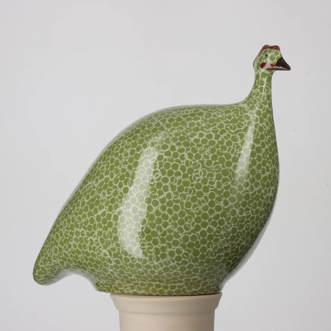 Green Splashes Spotted White Guinea Fowl
