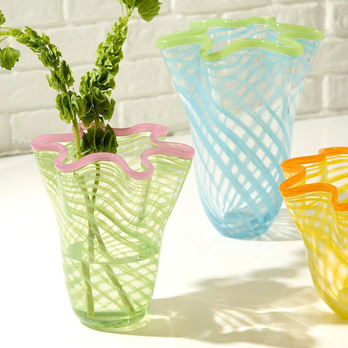 Swirl Flare Hand Blown Vase