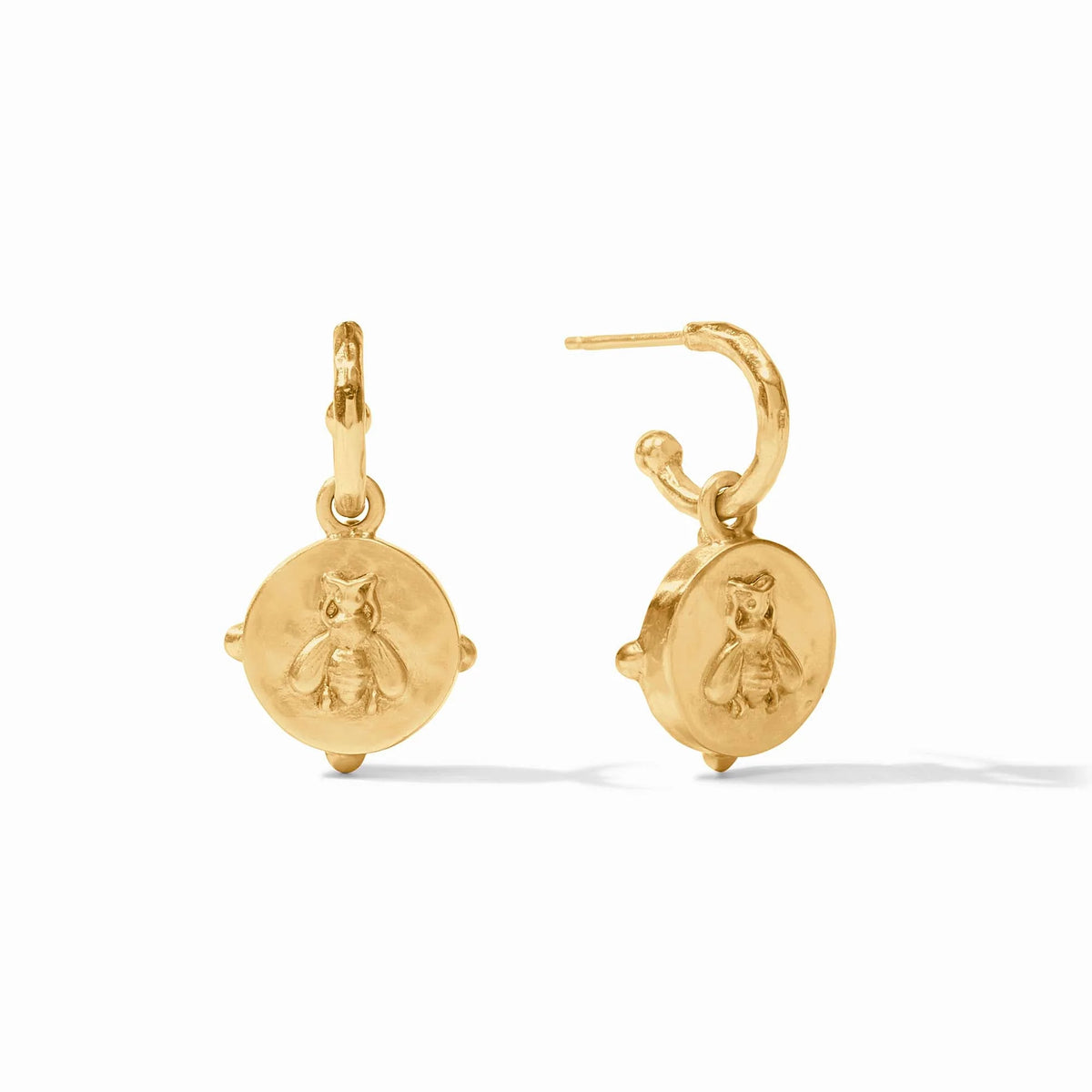Honeybee Hoop & Charm Earring in Iridescent Champagne
